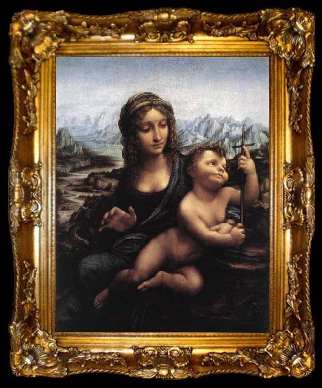 framed  LEONARDO da Vinci Madonna with the Yarnwinder after 1510, ta009-2